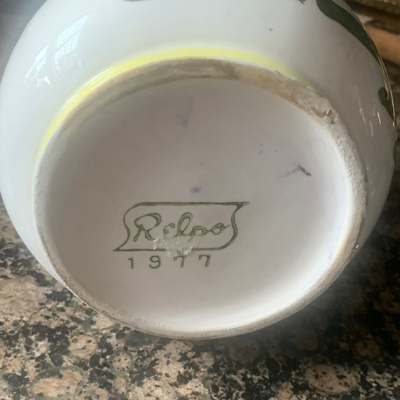 Handcrafted Ceramic Pitcher with Floral Design - Picture 4 of 4